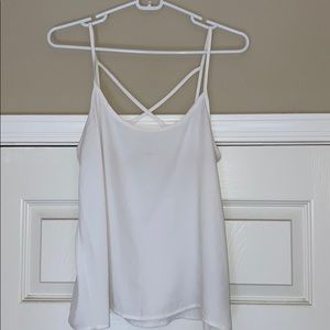 Abercrombie&fitch white flowy tank top (sheer)